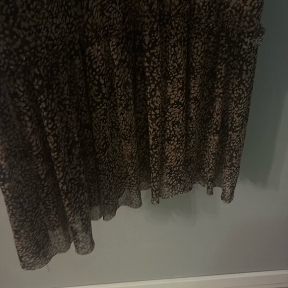 Black and Brown Midi Flutter Sleeves Smock Dress XL - Picture 7 of 10